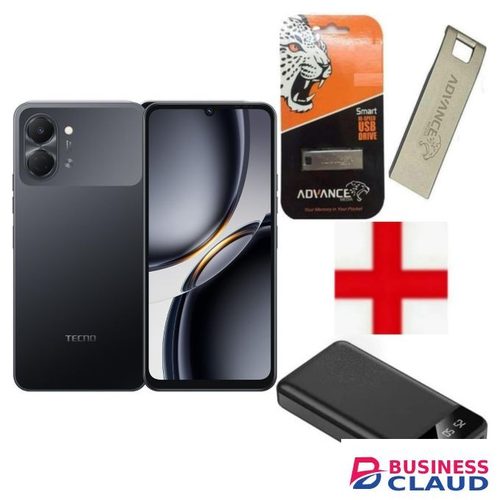 Tecno Pop 20,6.75-inch display, upto 8GB RAM+64GB storage,5000mAh Battery-1 YEAR WARRANTY+flashdisk+Powerbank