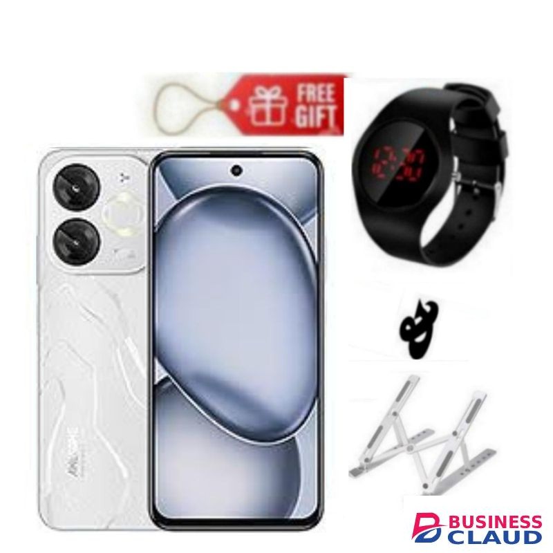 Itel A80, 6.7", 4GB RAM + 128GB, 5000mAh White , Laptop Stand+ Red Watch