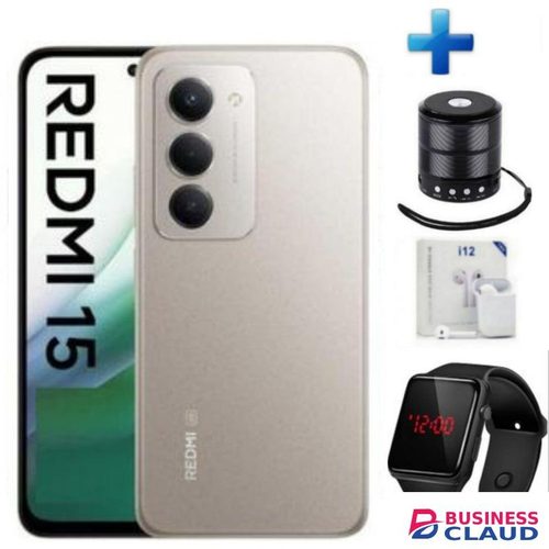 XIAOMI REDMI 15 4G, 256GB 8GB RAM 6.9 inches,Battery 7000 mAh+24 MONTHS WARRANTY - Mini Speaker Watch Pod