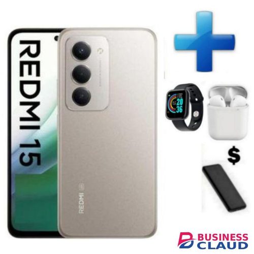 XIAOMI REDMI 15 4G, 256GB 8GB RAM 6.9 inches,Battery 7000 mAh+24 MONTHS WARRANTY Power bank Smart Watch Pod