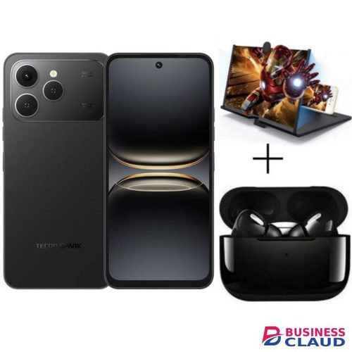 Tecno Spark 40, 6.67'', 4GB UP to 8GB RAM + 128GB ROM, 50MP, 5200 mAh - Black + Free Gifts