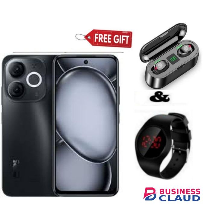 Itel A80, 6.7", 4GB RAM + 128GB, 5000mAh, Black Red Watch+ F9 Earbuds