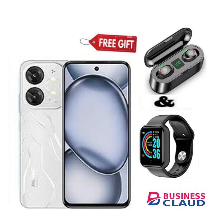 Itel A80, 6.7", 4GB RAM + 128GB, 5000mAh White , Smart Watch+ F9 Earbuds