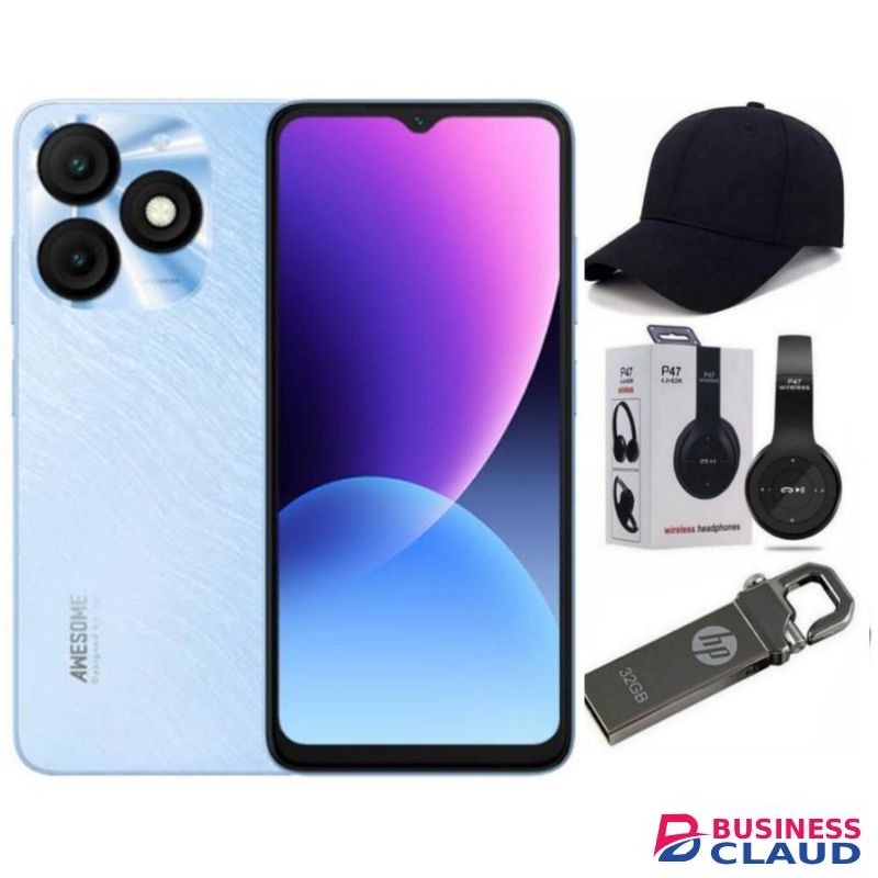 Itel A50 64GB ROM + (2+4)6GB RAM 6.6" Display Screen Phone Dual SIM 4G 8MP+5MP Camera 5000mAh Battery Fingerprint And Face Unlock Smart Phone + FREE GIFTS