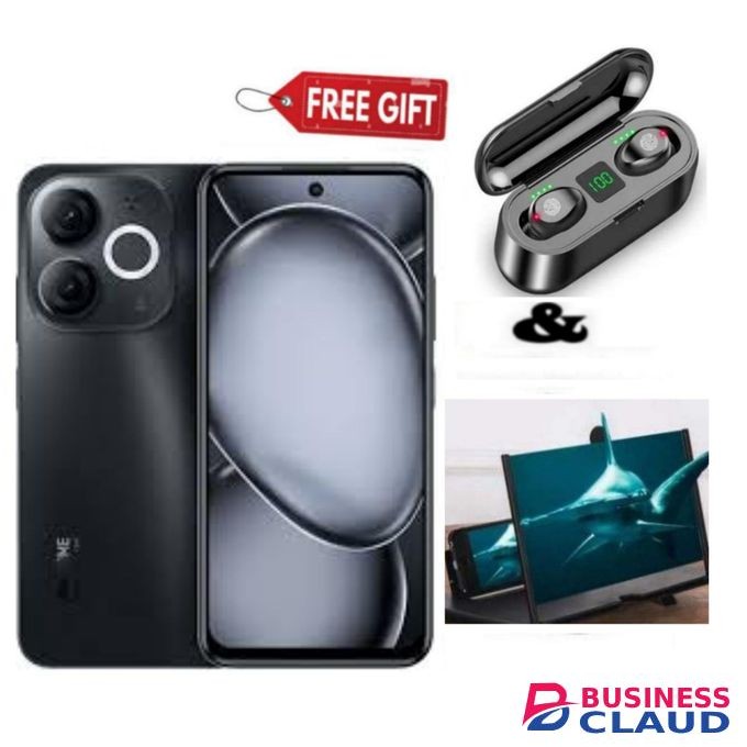 Itel A80, 6.7", 4GB RAM + 128GB, 5000mAh, Black,Magnifier+F9 Earbuds