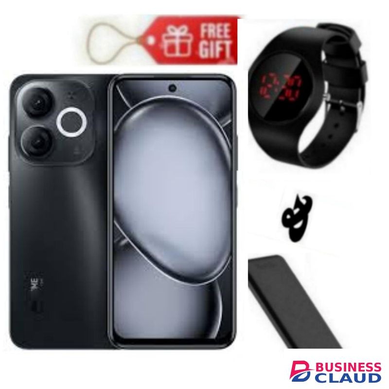 Itel A80, 6.7", 4GB RAM + 128GB, 5000mAh, Black , Red Watch+Power Bank
