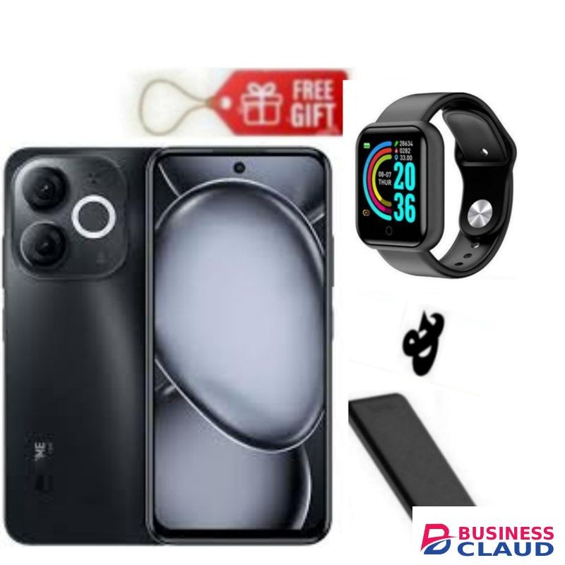 Itel A80, 6.7", 4GB RAM + 128GB, 5000mAh, Black ,Power Bank+ Smart Watch
