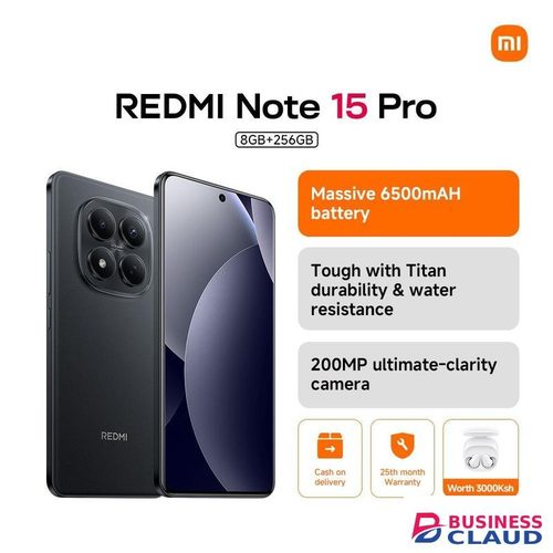XIAOMI Redmi Note 15 Pro, 6.77", 8GB RAM + 256GB (Dual SIM), 6500mAh, Black (25 Months Warranty) + Free Buds 6 Play