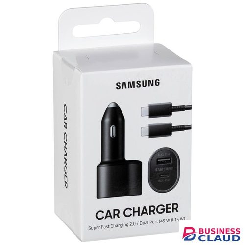 Samsung Galaxy S20 Lite (45W+15W) Dual port superfast car charger With USB Type C Cable