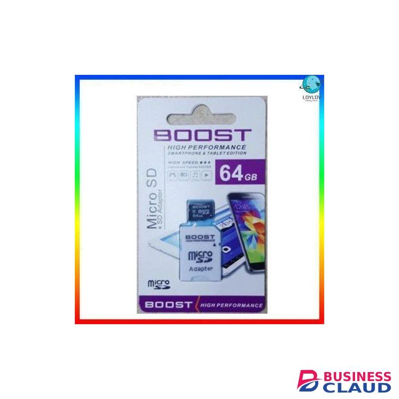 Boost BEST Quality Durable Phone Memory Card 64GB High Speed For Smartphones & Button Katululu Phone Bontel L600, L800 & Tecno T301 , T402, Itel IT5082, IT2160 , IT2163, IT 2165, IT5027, IT5081