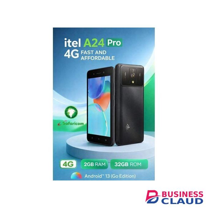Safaricom ITEL A24 PRO,5.0" DISPLAY,2GB RAM +2GB RAM & 32GB ROM,DUAL SIM ,5MP,