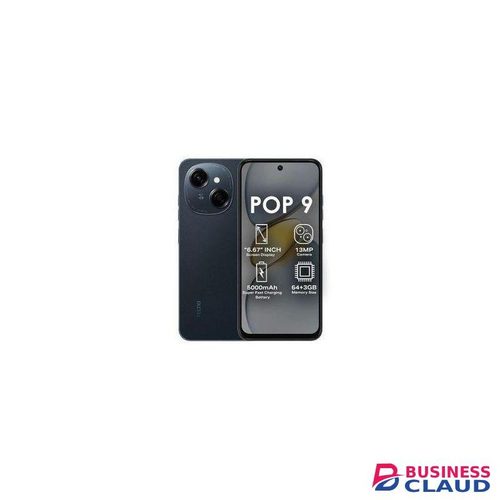 Tecno POP9, 6.67", 64GB ROM+ 3GB RAM+ Plus 3GB RAM Extended 13MP, 4.5G (Dual SIM) Battery 5000MAh - Black