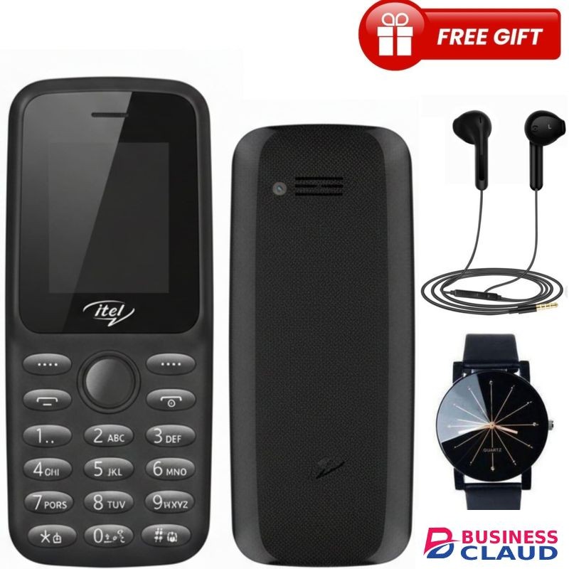 Itel 2163, 1.8"screen 1000mAh, Bright Torch...Wireless FM- Dual Sim(6 MONTHS WARRANTY)+Earphones+Wrist watch