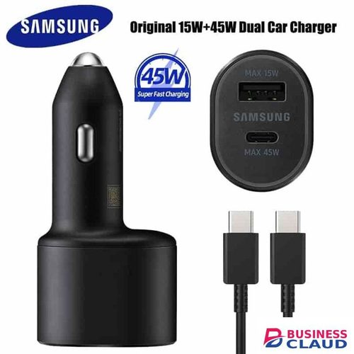 Samsung Galaxy F12 (45W+15W) Dual port superfast car charger With USB Type C Cable 2