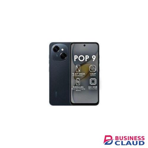 Tecno POP 9, 6.67", 64GB ROM+ 3GB RAM+ Plus 3GB RAM Extended 13MP, 4.5G (Dual SIM) Battery 5000MAh - Black