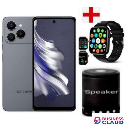 Tecno Spark 40, 6.67''Display,128GB Storage+ up to 8GB RAM,50MP Camera, 5200 MAh Battery+ SMARTWATCH+SPEAKER-I YR WARRANTY