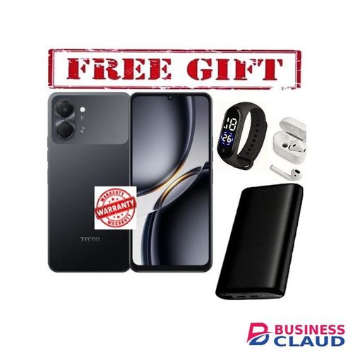 Tecno Pop 20,6.75-inch display, upto 8GB RAM+128GB storage,5000mAh Battery-1 YEAR WARRANTY COMES WITH FREE STRAP WATCH, POWERBANK AND AIRPODS FOR YOU black