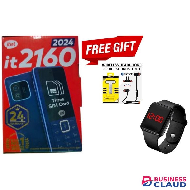 Itel FEATURE PHONE 2160//TRIPPLE SIM//FM RADIO//FREE GIFTS