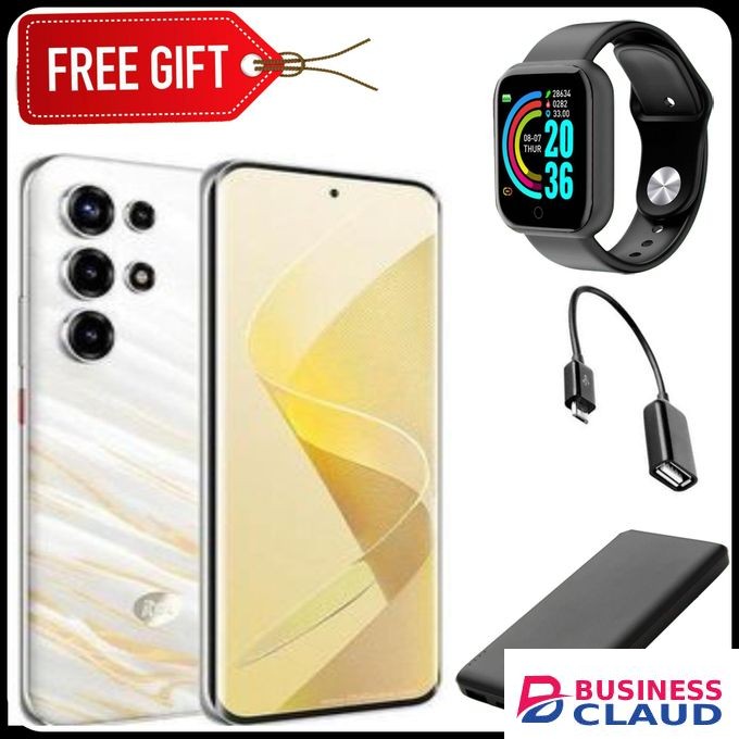 Itel S26 Ultra, 6.78' Curved Screen Corning, 256GB Storage + Up To 16GB RAM 600mAh Battery, 50MP Camera - Gold + Smart Watch, otg & Power Bank