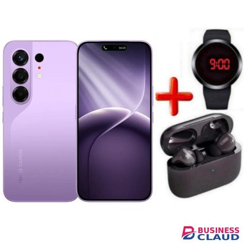 Tecno CAMON 50, CURVED SCREEN, 8GB upto 16 GB RAM + 256GB Storage, 6150mAh battery - Lavender Mist + Free Gifts