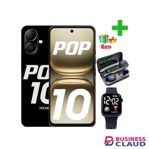 Tecno POP 10 6.67'' 120Hz Display, 64GB ROM +3GB RAM (+3GB Extended)+Free Gifts
