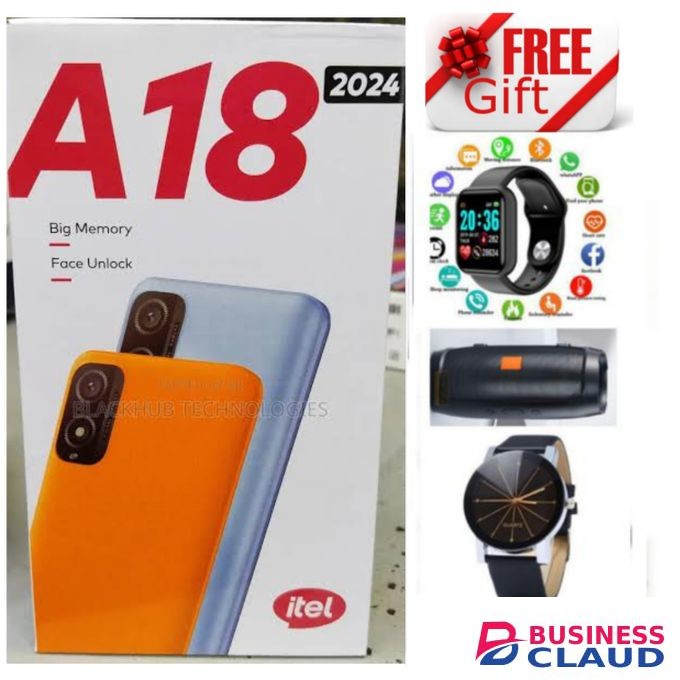 Itel A18 2024 (32GB+2GB) DISPLAY 5.0 INCHES 2400 BATTERY + WATCH BT