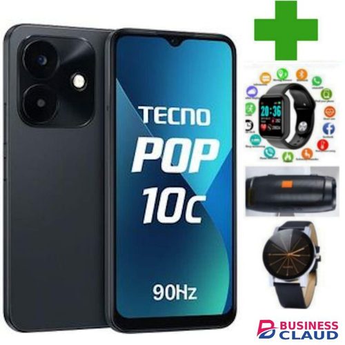 Tecno Pop 10c - 6.67'' - 64GB ROM -2+2 UPTO 4GB RAM - Android 15 Smart - 13MP Rear/8MP Front - 5000mAh WATCH