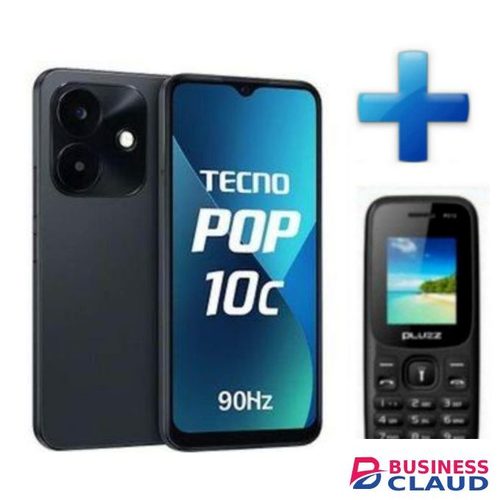 Tecno Pop 10c - 6.67'' //UPTO// 4GB RAM + 64gb ROM - Android 15 Smart - 13MP Rear/8MP Front - 5000mAh plus free phone