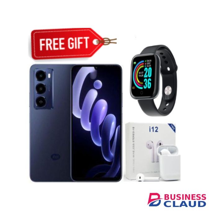 Itel City 100 4G,13 MP"18GB RAM+128GB ROM"5200 mAh-Dual Sim.+smartwatch+ Earpods