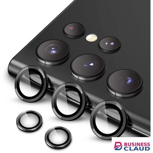 Samsung Galaxy S24 Ultra Phone Case, Black Metal Ring Camera Lens Protector for Enhanced Protection for Second Device