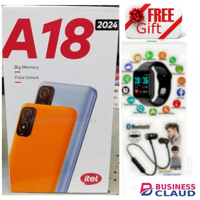 Itel A18 2024 (32GB+2GB) DISPLAY 5.0 INCHES 2400 BATTERY +WATCH SPORT