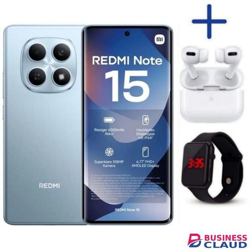 XIAOMI Redmi Note 15, 6.77" Snapdragon, 256GB + 8GB RAM (Dual SIM), 5800mAh, (2YRs WRTY) LED WATCH PODS