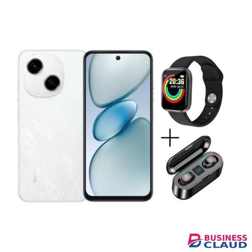Tecno POP 10 Pro 120Hz 6.67'' 128GB ROM+4GB RAM +(4GB Extended),13MP Camera, IP64, 6000mAh veil white