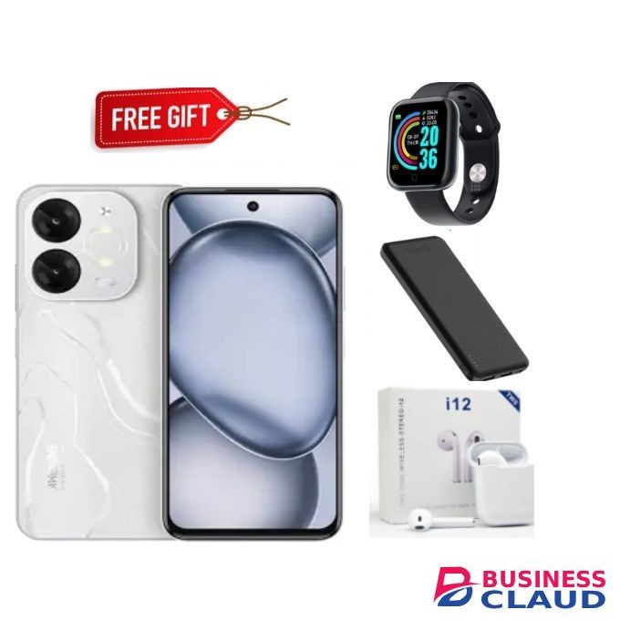 Itel A80 6.7" 4GB RAM+128GB Storage, Android 14, 5OMP Camera,5000 mAh battery, - White+FREEBIES
