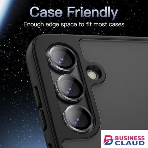 Samsung Galaxy S24 Plus Phone Case, Black Metal Ring Camera Lens Protector for Enhanced Protection for Second Device