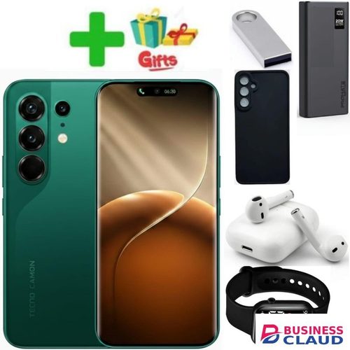 Tecno CAMON 50- 6.67" 256GB ROM + 8GB RAM, 50MP CAMERA (Dual SIM) 5200mAh Battery+(12 MONTHS WARRANTY)+Power bank+Flash disk+Cover+Earpods+Led watch