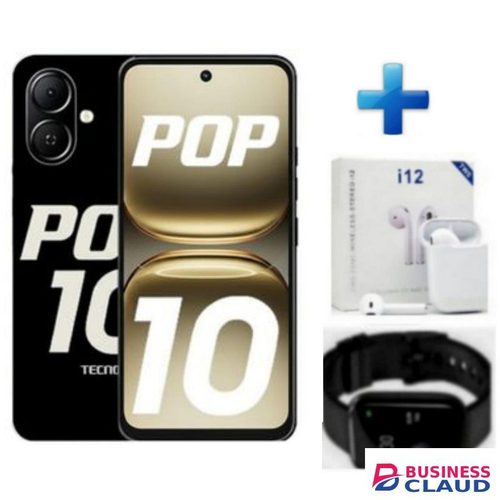 Tecno POP 10 Display: 6.67 inches 3GB RAM + 64GB ROM Battery: 5000 mAh - Free Gift