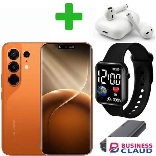 Tecno CAMON 50 Pro - 6.67" 256GB ROM + 8GB RAM, 50MP CAMERA (Dual SIM) 5200mAh Battery+(12 MONTHS WARRANTY)+Cover+Earpods+Led watch+Power bank+Earpods