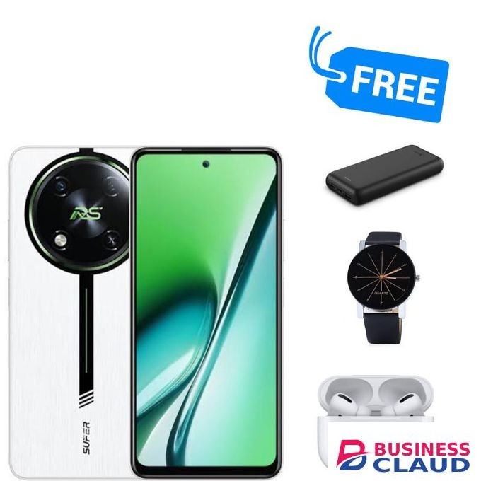 Itel RS4,DISPLAY SCREEN 6.56" INCHES(256GB ROM+8GB RAM)POWERBANK,WATCH & BUDS,SPLY"