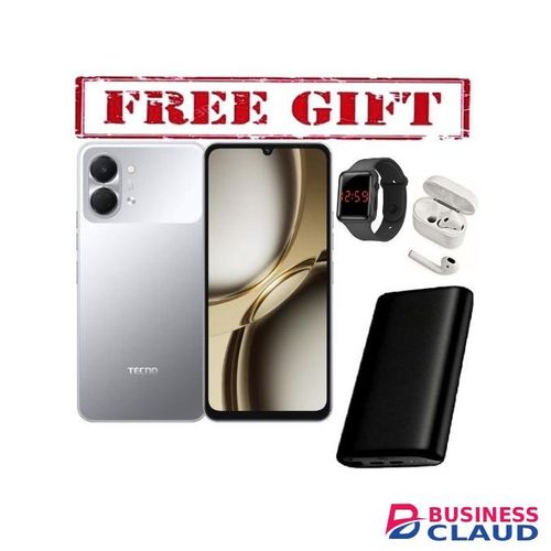 Tecno Pop 20,6.75-inch display, upto 8GB RAM+64GB storage,5000mAh Battery-1 YEAR WARRANTY COMES WITH FREE LED WATCH, POWERBANK AND AIRPODS FOR YOU gray