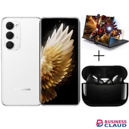 Tecno SPARK 40 PRO PLUS, 8GB RAM + 128GB ROM, 6.78", AMOLED, (Dual Sim), 50MP, 5200mAh - Aurora White + FREE AMAZING GIFTS