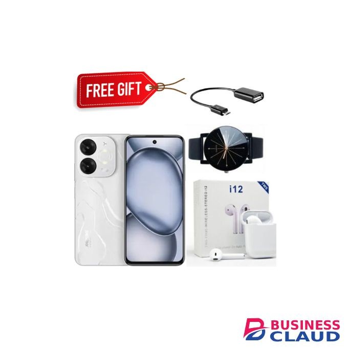 Itel A80 6.7" 4GB RAM+128GB Storage, Android 14, 5OMP Camera,5000 mAh battery, - White+Free Gifts