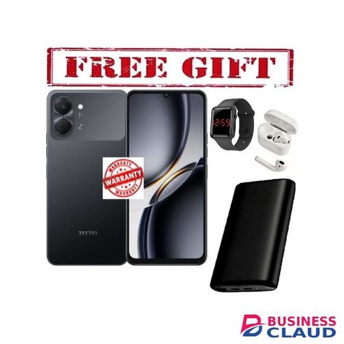 Tecno Pop 20,6.75-inch display, upto 8GB RAM+64GB storage,5000mAh Battery-1 YEAR WARRANTY COMES WITH FREE LED WATCH, POWERBANK AND AIRPODS FOR YOU black
