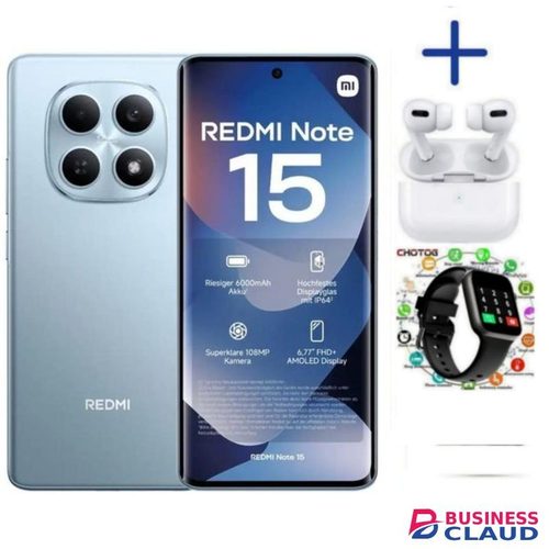 XIAOMI Redmi Note 15, 6.77" Snapdragon, 256GB + 8GB RAM (Dual SIM), 5800mAh, (2YRs WRTY) PODS WATCH