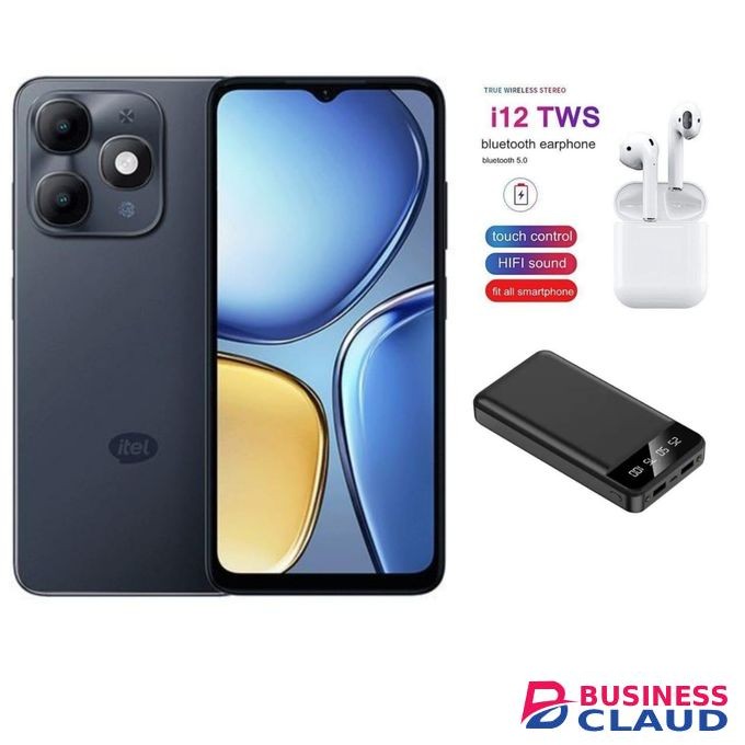 Itel A90, 6.6", 4GB RAM + 128GB (Dual SIM), 5000mAh, (1YR WRTY) I12 Power Bank