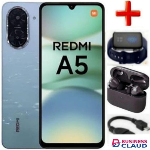 XIAOMI Redmi A5,6.88'' Display, 4GB RAM + 128GB Storage, 5200 Mah Battery,-+WATCH+EARPODS+OTG