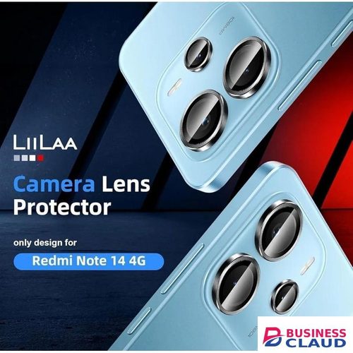 Redmi Note 14 4G Camera Lens Protector - Black Metal Ring Phone Cover