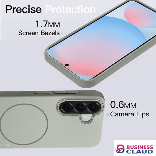 Samsung Galaxy A55 Grey Skin Touch Ultra-Slim Magnetic Protective Case, Luxurious Matte Finish Shock-Resistant Lightweight Wireless Charging Compatible