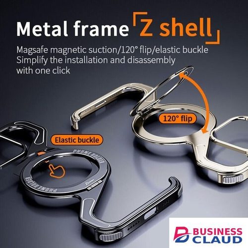 iPhone 16 Pro Max Minimalist Metal Protective Phone Case – Kickstand Ready Magnetic Frame with Sleek Edge-to-Edge Protection