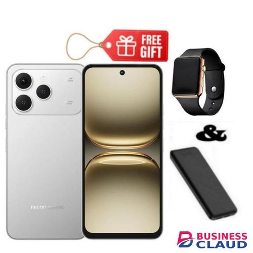 Tecno Spark 40, 6.67'' HD+, 128GB ROM + UPTO 8GB RAM (Dual Sim) 50MP, 5200 MAh, Grey + Powerbank & Watch